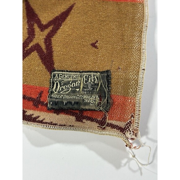 1920s Antique Jacob's Oregon City Indian Trade Blanket Aztec 74 x 58 Rare HTF - Picture 11 of 16